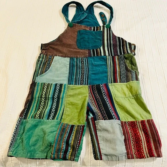Colorful Patchwork Overalls - Picture 2 of 8